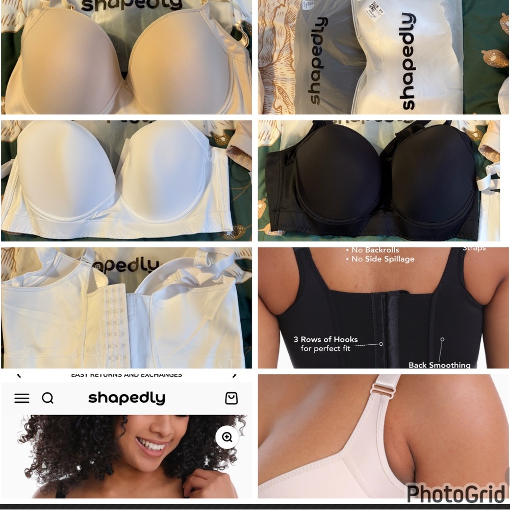 3 - Plus size Shapedly Women's Seamless Bra - Black and Cream